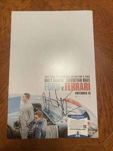 Christian Bale firmato 12x18 poster foto Ford Vs. Ferrari Beckett BAS COA - Foto 1 di 2