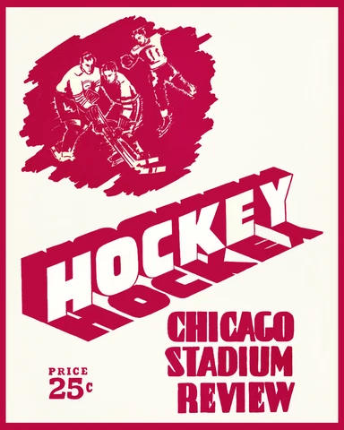 Poster of Chicago Blackhawks 1954 Game Program Cover - 8x10 Color Photo Cover