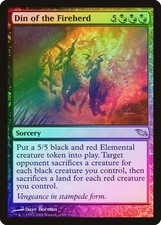 Din of the Fireherd FOIL Shadowmoor NM Black Red Rare MAGIC MTG CARD ABUGames