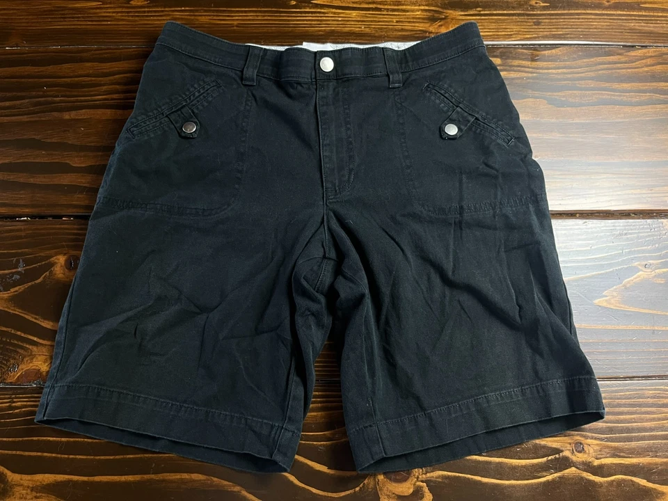 Lee 女式 12 码中号黑色舒适腰部弹力短裤 — 第 1/4 张图片