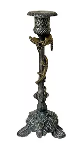Candelabro Lagarto Uva Candelabro Vintage Metal Dorado Plata 10” Decoración Gótica - Imagen 1 de 9