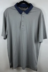 Travis Mathew Mens Large Golf Polo Shirt Casual Blue Gray Athletic Preppy Dad - Picture 1 of 13