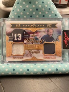 MATS SUNDIN WENDEL CLARK 21-22 Leaf Art Of Hockey Retired Remnants Toronto 17/45