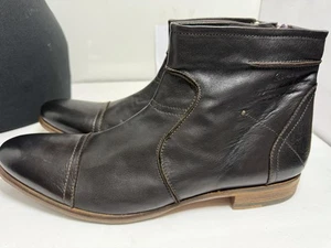 Blackstone Stiefel Herren Größe 12 EU 46 Dunkelbraun Leder Kappe Zehe Seitenreißverschluss BM41 - Bild 1 von 16