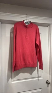 Peter Millar Crown Cotton Silk Quarter Zip Pullover Sweater XL $185 NWT Coral - Picture 1 of 14