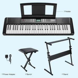 Digital 61 Teclas Teclado Piano Eléctrico 300 Sonidos Ritmos Auriculares Banco Aprendizaje Set - Imagen 1 de 8