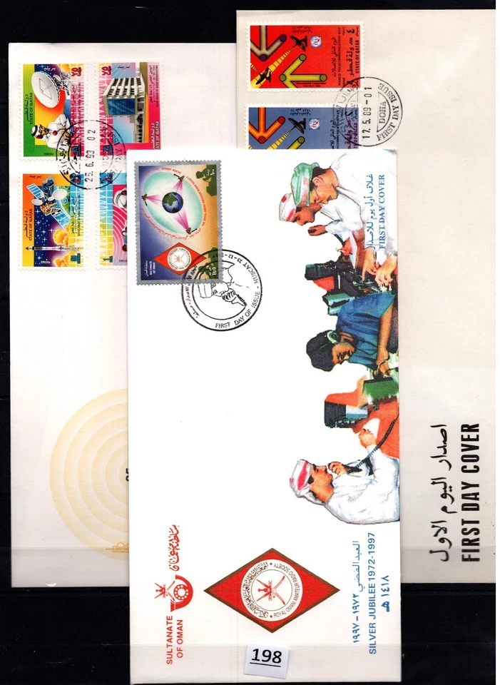 /// QATAR - 3 FDC - SPACE - EARTH - 1993 - Image 1 of 1