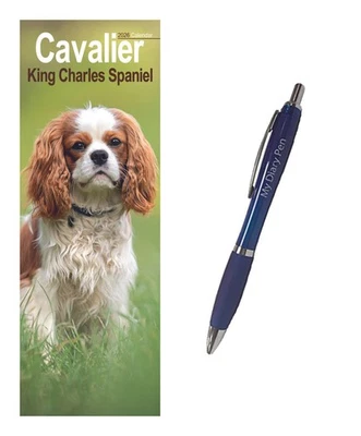 Cavalier King Charles Spaniel Slim Calendar 2026 + EXCLUSIVE LIMITED EDITION PEN