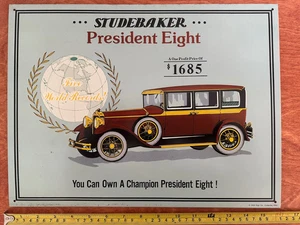 Vintage Studebaker President Eight Sedan Embossed Metal Sign 16x12 New - Picture 1 of 2