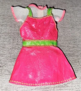 Vestido vintage Barbie Mattel retro rosa y verde lima con etiqueta rosa genuina - Imagen 1 de 3