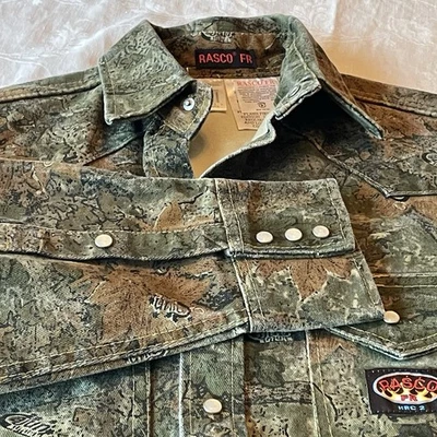 Rasco FR Cajun Camouflage Denim Snap Shirt Med Heavy Weight - Image 1 of 4