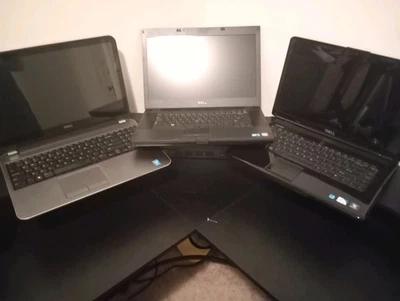 LOT OF 3 DELL LAPTOPS INSPIRONS AND LATITUDE FOR PARTS *UNTESTED* - Image 1 of 4
