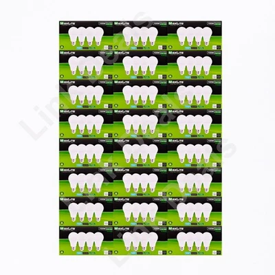 96 Bulbs Maxlite 100W Replacement 13W LED Dimmable Daylight A19 5000K E26 1600lm - Image 1 of 4