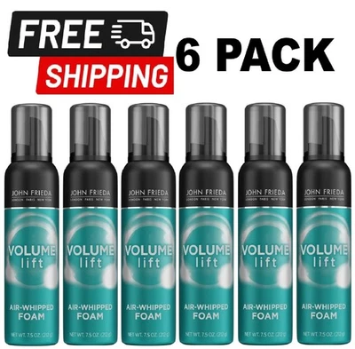 (PAQUETE DE 6) John Frieda VOLUME LIFT ESPUMA BATIDA AIRE Mousse Cabello Plano Fino 7.5 OZ Foto 1 de 4