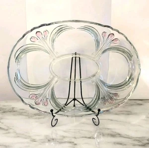 New Mikasa French Bouquet 15" Hostess Platter Crystal Stunning Serving Tray Vtg - Picture 1 of 5