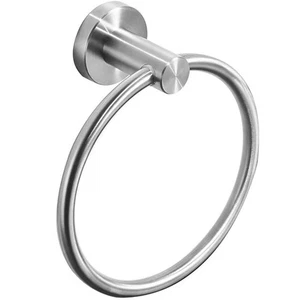 Hand Towel Ring Round Holder Wall Mounted Rail Kitchen Bathroom Stainless Steel - Picture 1 of 11