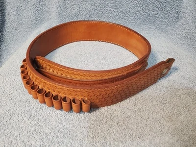 Cinturón pistola cartucho Bianchi Western Tooled .44/45 34" Russet EE. UU. pistola Colt SAA Foto 1 de 4