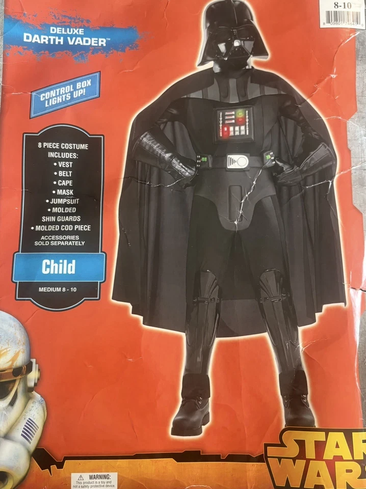 Star Wars Darth Vader Child Size 8 To 10 Costume With Mask, Belt, Cape, Vest - Image 1 of 1