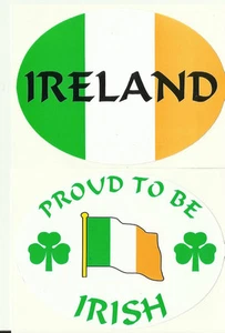 Juego de 2 calcomanías adhesivas externas ovaladas para parachoques de coche bandera irlandesa de Irlanda - Imagen 1 de 1
