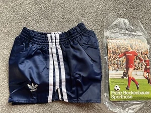 Brand New Vintage Adidas Nylon Shorts Navy Blue Glanz Sprinter Shiny - Picture 1 of 1