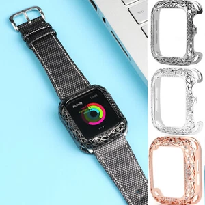 Funda protectora de metal de cristal ostentoso para parachoques para Apple Watch 7 6 5 432 - Imagen 1 de 28
