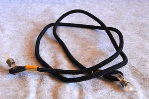 eyeglass sunglass tether lanyard leash strap cord grip blk gold 23" free ship - Picture 1 of 1