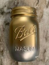 SALE! NEW!!! 12 Gold & Silver Mason Jars - Standard Mouth Pints