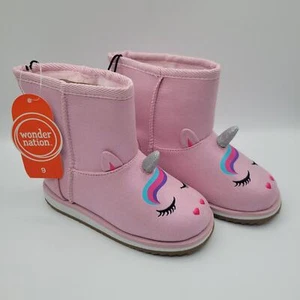 Wonder Nation Pink Unicorn Girls Kids Boots Size 9 - Picture 1 of 6