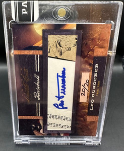 LEO DUROCHER 2011 PANINI LIMITED CUTS CUT SIGNATURE AUTO AUTOGRAPH 20/20 SIGNED