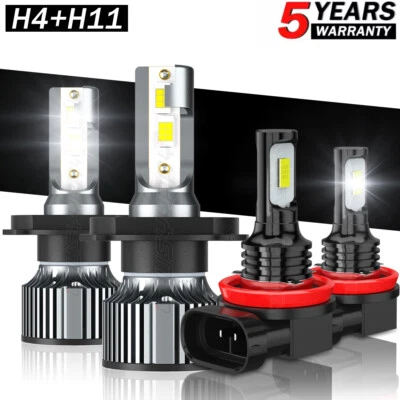 Combo de faros antiniebla altos/bajos LED para Kia Rio sedán 2012-2018 6500 k Foto 1 de 4