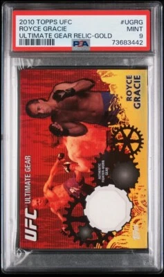 2010 Topps UFC Royce Gracie Gold Memorabilia Patch Gear Relic /188 PSA 9  - Image 1 of 3