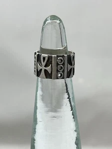 Anillo Taxco Ankh Vintage Plata de Ley 925 Talismán Cruz Talla 4.75 Banda Gruesa - Imagen 1 de 8