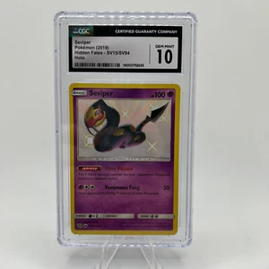 Pokémon TCG Seviper Hidden Fates SV15/SV94 Holo Shiny Holo Rare cgc 10 - Picture 1 of 2
