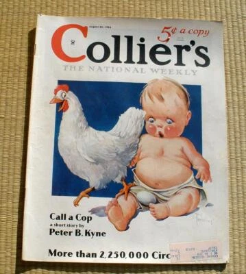 Vintage COLLIERS Magazine August 25, 1934 Winston Churchill Great Ads - Image 1 of 4