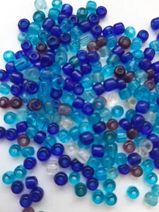 Blue Glass Beads 1.28kg Rectangular Tube 5mm - Picture 1 of 3