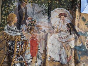 Stunning Tapestry Canvas " The Arbour" After E. Phillips Fox Australian Artist