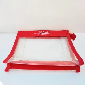 1x Kiehl's see through Clear Red Makeup Cosmetic Bag Case Pouch, Brand NEW - Picture 1 of 6