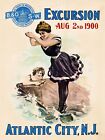 1900 B&O Railroad Excursion Atlantic City NJ Vintage Style Travel Poster - 24x32