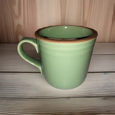 1 taza de café vintage de gres espuma de mar Noritake Madera borde verde marrón Foto 1 de 4