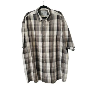 Avirex Shirt Mens 5XB Black White Plaid Button Up Short Sleeve Pocket Big & Tall - Picture 1 of 6