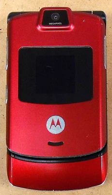 Motorola RAZR V3m - Red & Black ( U.S. Cellular ) Flip Phone - Very Rare Version - Image 1 of 3