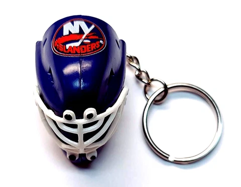 NEW YORK ISLANDERS HOCKEY MINI TEAM GOALIE MASK KEYCHAIN 1.5" TALL NHL LICENSED Cover