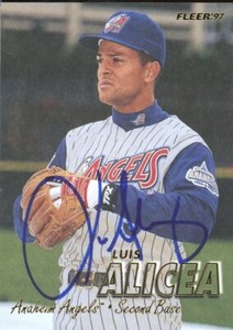 1997 Fleer LUIS ALICEA Signed Card autograph AUTO ANGELS CARDINALS