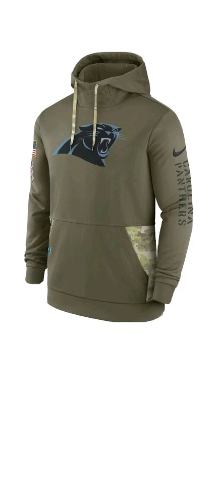 Men's Carolina Panthers Nike Salute to Service Therma Hoodie Medium. ship