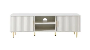 Dusk Gracie TV Stand in Warm White & Gold RRP £269 - Picture 1 of 2