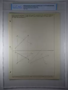 Neil Armstrong - 1947 Purdue University Geometrie Quiz signiert - im CAG-Halter - Bild 1 von 6