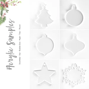 24 ACRYL WEIHNACHTSSCHMUCK MUSTER 1/8" (GRÖSSE & FARBE WÄHLBAR) SIEHE BESCHREIBUNG - Bild 1 von 8