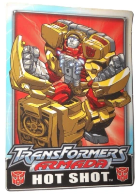 TRANSFORMERS armada HOT SHOT hotshot 2002 Sticker complete trading card - Image 1 of 2