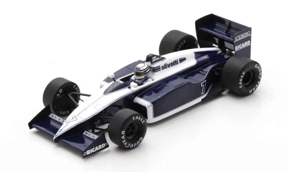 1 43 SPARK Brabham F1 Bt56 #7 3Rd Mexico Gp 1987 R.Patrese Blue White S7106