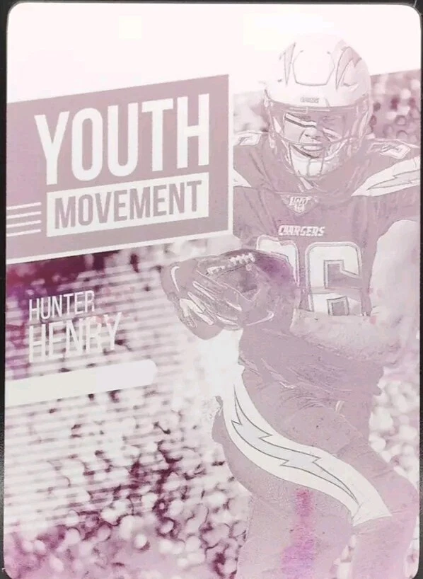 HUNTER HENRY 2020 Panini Prestige Youth Movement PRINTING PLATE SP #1/1 Chargers - Image 1 of 2